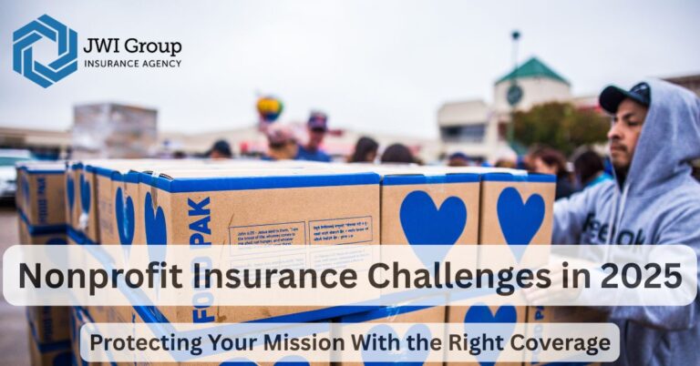 Stacked food donation boxes at a nonprofit distribution event, representing community programs and the operational risks nonprofits face in 2025.